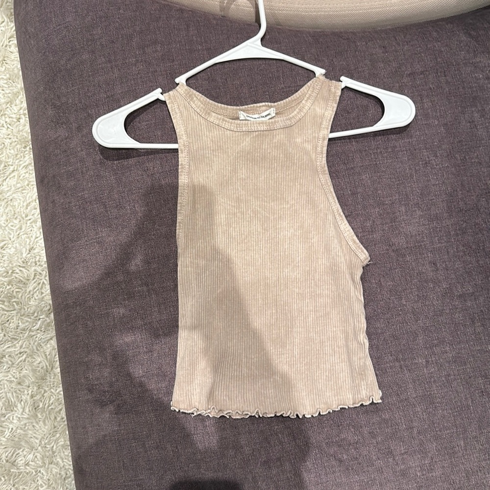 beige tank top